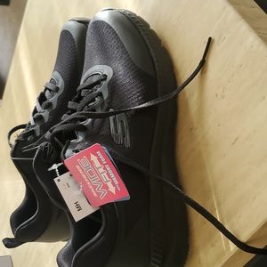 Black Skechers wide fit memory foam sneakers Brand New size 10 comfort work shoe